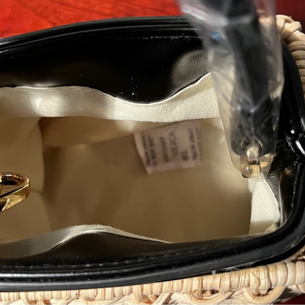Loulu  Black and Tan Woven Satchel/Crossbody NWOT - Picture 6 of 7